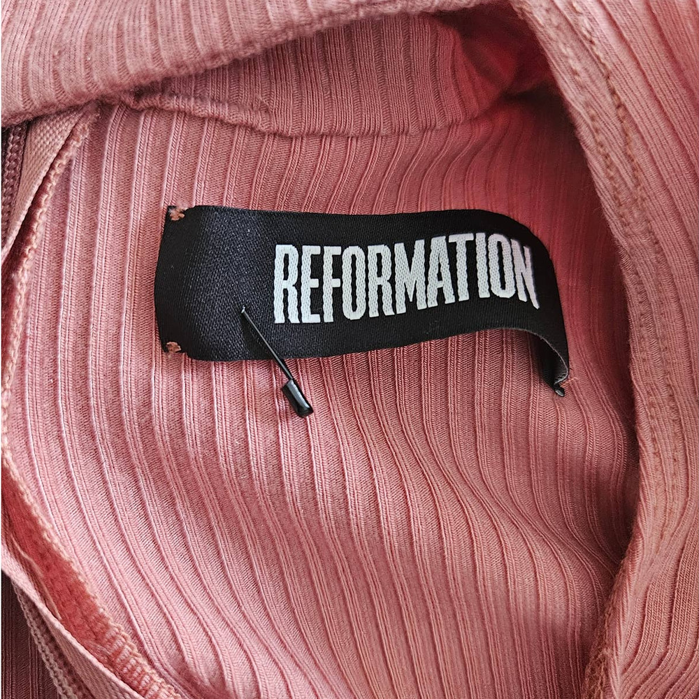 Reformation Pink Ribbed Bodysuit - Picture 3 of 5